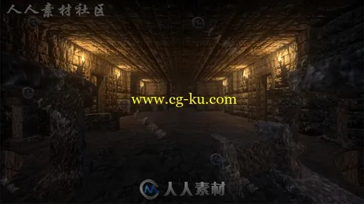 破旧的地牢地下城环境3D模型Unity游戏素材资源的图片1