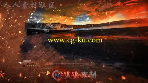 科技感历史时间轴指引污渍图片展示影视预告片AE模板Videohive Stains on cardboar的图片2