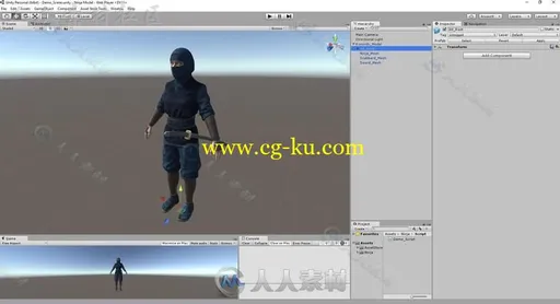 女性忍者角色人形生物3D模型Unity游戏素材资源的图片2