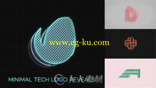 简洁大方的线条轮廓生成标志LOGO演绎AE模板Videohive Minimal Tech Logo Reveals的图片1