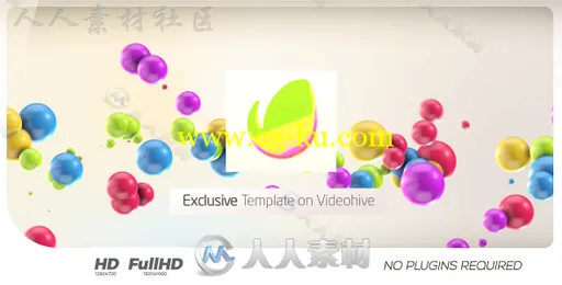 绚丽多彩的3D卡通运动球儿童品牌标志展示AE模板Videohive Colorful 3D Balls Kids的图片1