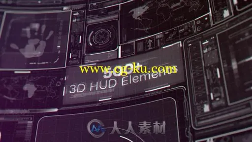 500多款炫酷高科技三维界面动画元素展示幻灯片AE模板Videohive 500+ 3D HUD Eleme的图片1