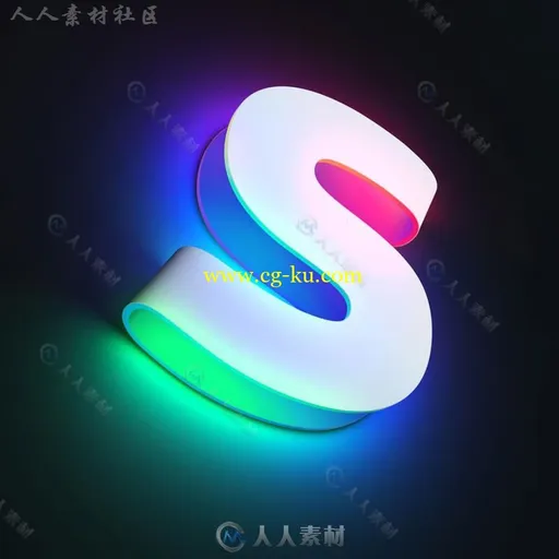 C4D制作炫酷七彩亮光文字中文视频教程的图片1