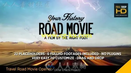 创意快速震撼西部公路旅游视频展示宣传幻灯片视频包装AE模板Videohive Travel Roa的图片1