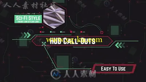 科技感信息呼叫标注指引线图形动画展示幻灯片AE模板Videohive HUD Call-Out 19940的图片1