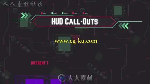 科技感信息呼叫标注指引线图形动画展示幻灯片AE模板Videohive HUD Call-Out 19940的图片2