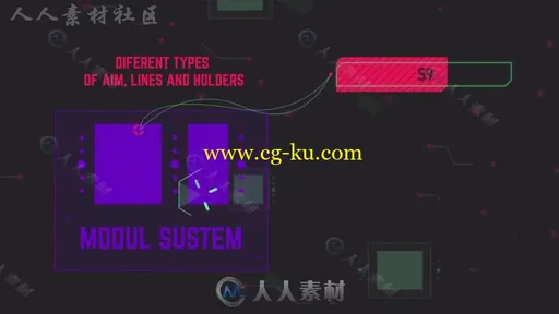 科技感信息呼叫标注指引线图形动画展示幻灯片AE模板Videohive HUD Call-Out 19940的图片3