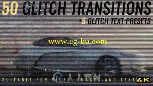 信号故障效果视频转场展示幻灯片AE模板 Videohive Glitch Transitions 19256451的图片1