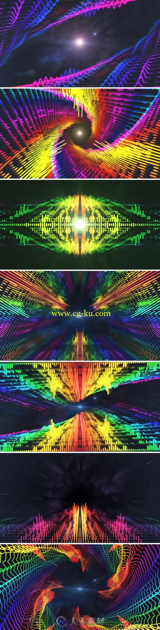 创意三维抽象音频反应视觉特效音乐视频展示幻灯片AE模板Videohive Audio React Mu的图片1