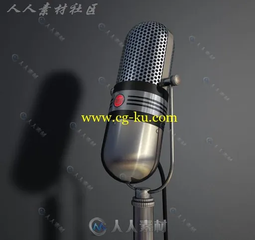 时尚3D麦克风模型 Microphone C4D模型合辑的图片1