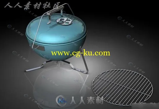 逼真烧烤炉 BBQ Grill C4D模型合辑的图片1