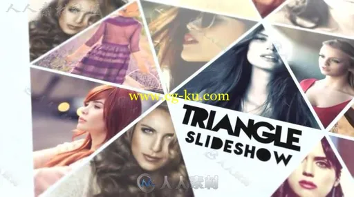 创意立体三角面板翻转展示照片幻灯片相册动画AE模板Videohive Triangle Slideshow的图片3