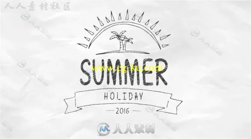 创意卡通手绘效果暑假动感照片展示幻灯片相册动画AE模板Videohive Summer Holiday的图片2
