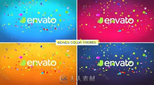 简单美丽的纸屑散落标志显示LOGO演绎AE模板 Videohive Confetti Logo 15347902的图片1