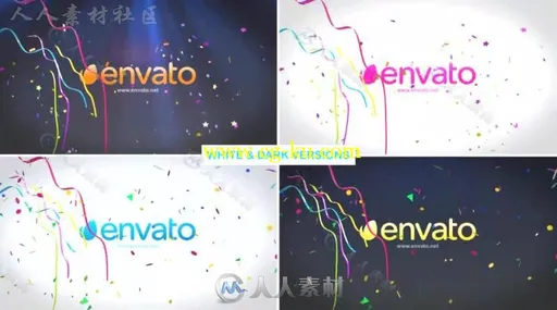 简单美丽的纸屑散落标志显示LOGO演绎AE模板 Videohive Confetti Logo 15347902的图片3