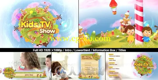 现代可爱有趣的儿童电视栏目视频包装AE模板 Videohive Kids TV Show Pack 19869909的图片1