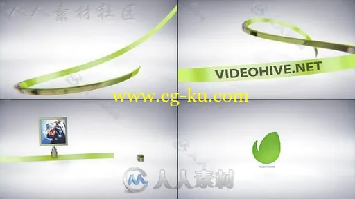 现代简约录音带飞舞标志展示LOGO演绎AE模板 Videohive Taped Lines Opener 9175866的图片3