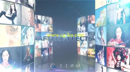 简约环形照片墙分屏展示照片幻灯片相册动画AE模板Videohive MultiScreen Studio V的图片3