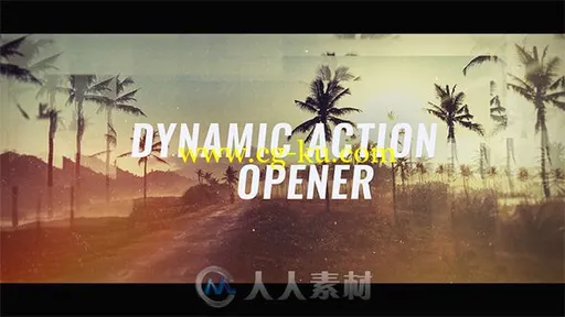 动态缩放摄影效果幻灯片相册动画AE模板 Videohive Dynamic Action Opener 20025620的图片1