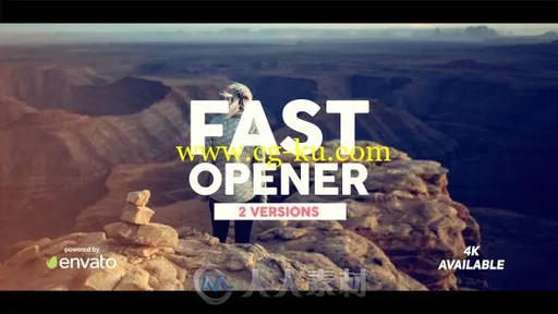 完美的标题照片动态排版展示幻灯片相册动画AE模板 Videohive Fast Opener 20027138的图片1