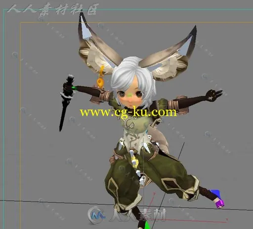 经典剑灵召唤师绑定加舞剑动作3D模型的图片1