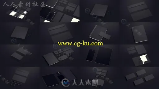 现代时尚黑色视觉设计企业名片展示视频包装AE模板Videohive Black Mock-up Video的图片7