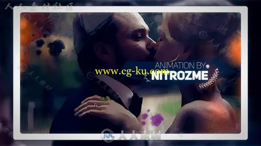 美丽浪漫的婚礼相册定格照片水墨效果幻灯片AE模板Videohive Wedding Day的图片1