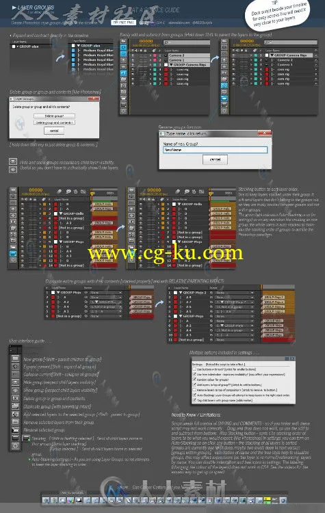 AE插件Layer Groups v1.0 图层分组脚本的图片1