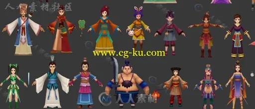 Q版武侠《小鱼儿和花无缺》3D模型的图片5