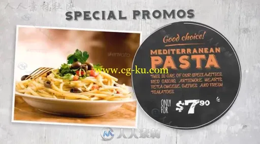 现代餐厅复古食物菜单展示幻灯片AE模板Videohive Restaurant Vintage Promo 11918809的图片3