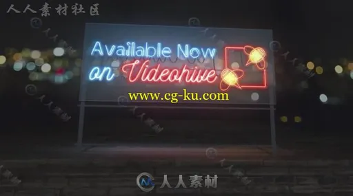 现代美丽的霓虹灯效果标题展示幻灯片AE模板Videohive Neon Sign Kit With Photo M的图片3