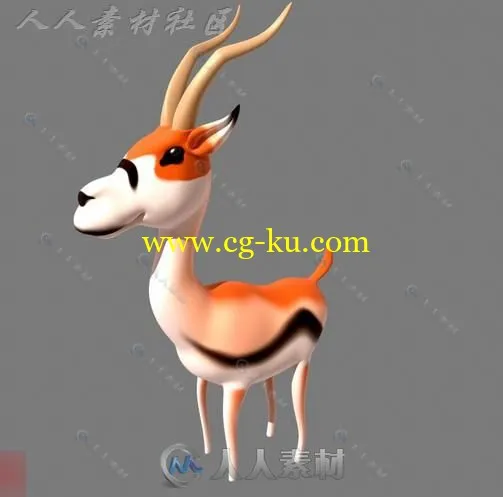 Q萌可爱小鹿 3D模型的图片1