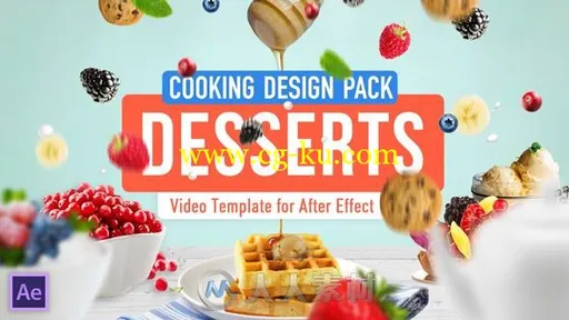 现代甜品美食设计电视烹饪节目视频包装AE模板Videohive Cooking Design Pack - De的图片1