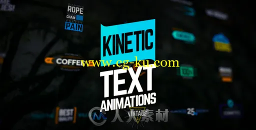 时尚简单文字排版动画标志展示LOGO演绎AE模板Videohive Kinetic Text Animations的图片1