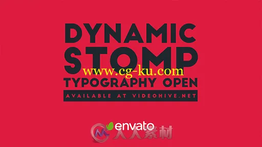 快速动感图片文字排版展示幻灯片相册动画AE模板Videohive Dynamic Stomp Typograp的图片1