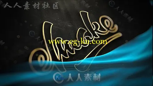 优雅丝绸揭开奢华高贵金色文字标志LOGO演绎AE模板 Videohive Gold Logo 19997795的图片1