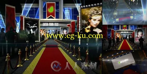 震撼现代3D颁奖典礼红地毯开场视频包装AE模板 Videohive Red Carpet 8163827的图片1