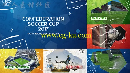 现代联邦足球比赛电视栏目视频开场AE模板Videohive Confederation Football (Socc的图片1