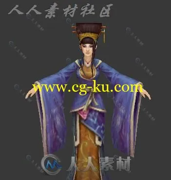 古代惊艳美女角色3D模型的图片1