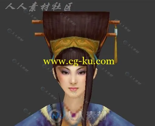 古代惊艳美女角色3D模型的图片2