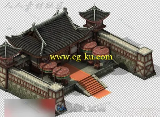 中国古建筑场景3D模型的图片1