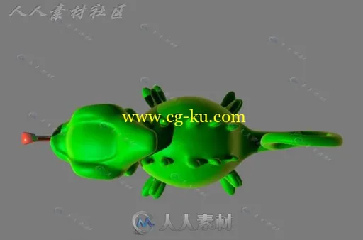 可爱Q版变色龙3D模型的图片2