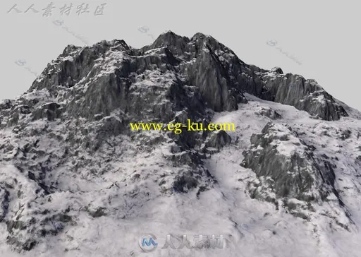 奇秀壮丽雪山和山峰场景C4D模型的图片1