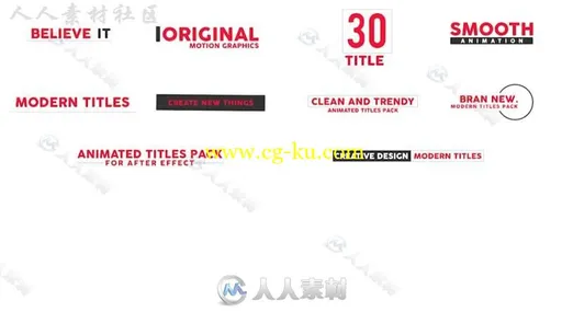 现代简约干净独特的文字标题排版动画展示幻灯片AE模板Videohive Modern Titles II的图片3