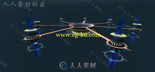 魔幻空中斗兽场幻想环境3D模型Unity游戏素材资源的图片2