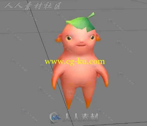 低模可爱胡萌小妖角色3D模型的图片1