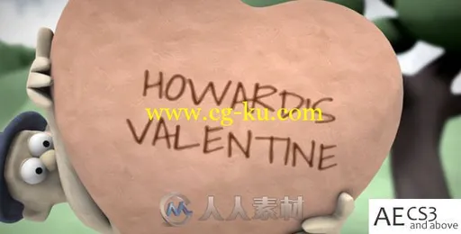 创意卡通动画展示爱心照片浪漫情人节开场幻灯片AE模板Videohive Howard's Valenti的图片1