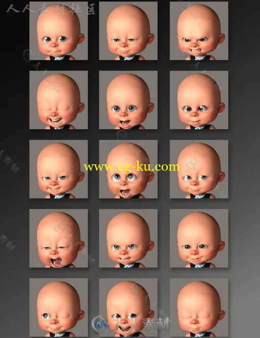 可爱宝宝面部表情3D模型合辑的图片2