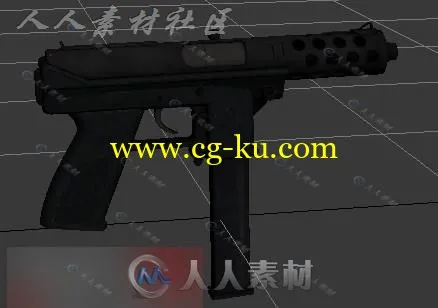 半自动英特拉泰克TEC-9冲锋枪3D模型的图片1