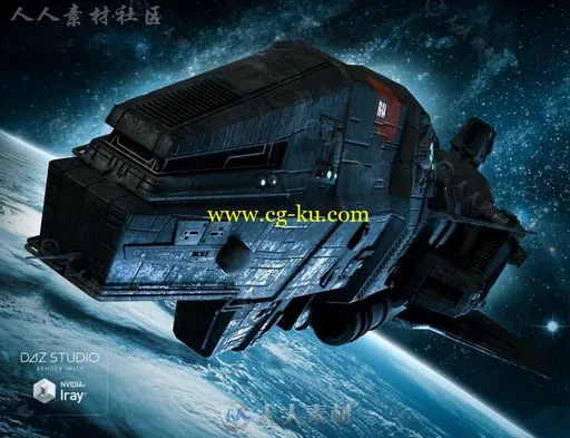 时尚黑色风格科幻宇宙飞船3D模型合辑的图片1